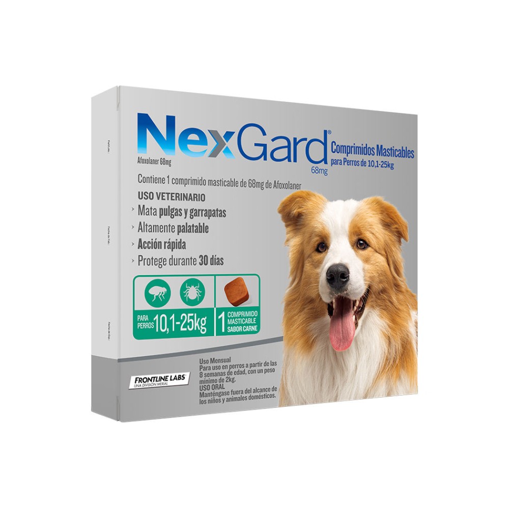 Nexgard Antiparasitario Masticable 68mg de 10kg a 25kg