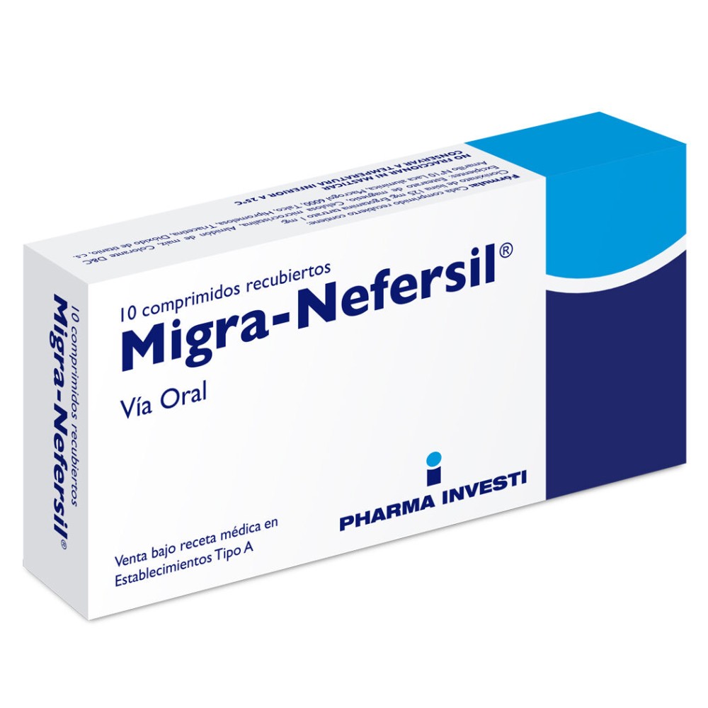 Migra-Nefersil Clonixinato de Lisina / Tartrato de Ergotamina 10 Comprimidos Recubiertos