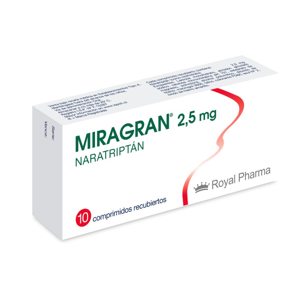 Miragran Naratriptán 2.5mg 10 Comprimidos Recubiertos