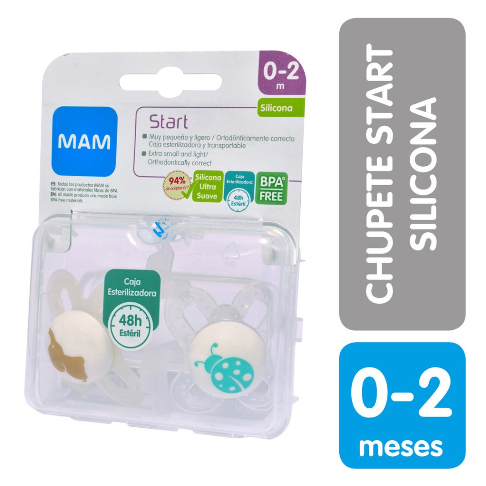 Chupete Mam Start Silicona 0-2 Meses de Edad Chupete Mam Start Silicona 0-2 Meses de Edad