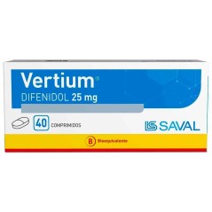 Vertium Difenidol 25mg 40 Comprimidos