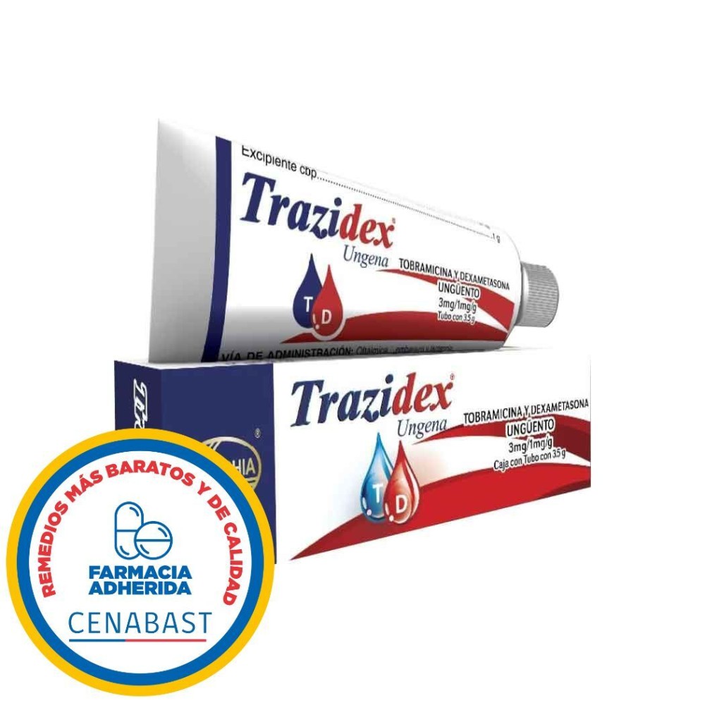 Trazidex Ungena Dexametasona / Tobramicina Ungüento Oftálmico 3.5g - Cenabast