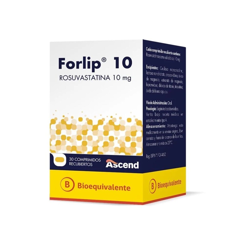 Forlip Rosuvastatina 10mg 30 Comprimidos Recubiertos