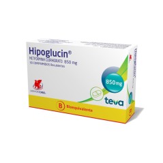 Hipoglucin (B) Metformina 850mg 30 Comprimidos Recubiertos