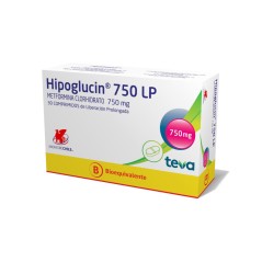 Hipoglucin LP (B) Metformina 750mg 30 Comprimidos Prolongados