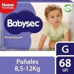 Pañales Babysec Premium Confort Flex Talla G 68 Unidades