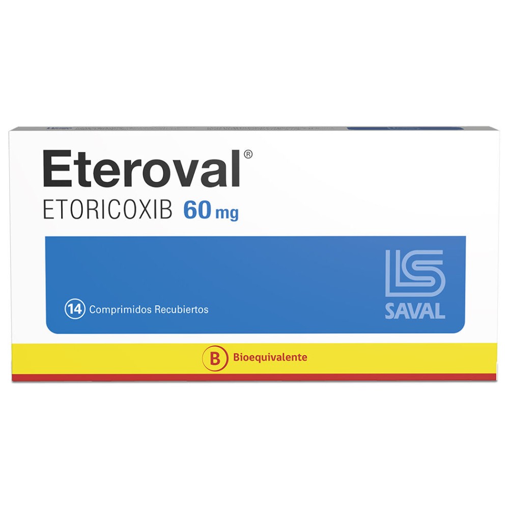 Eteroval Etoricoxib 60mg 14 Comprimidos Recubiertos