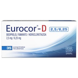 Eurocor-D Bisoprolol / Hidroclorotiazida 2.5/6.25 35 Comprimidos Recubiertos