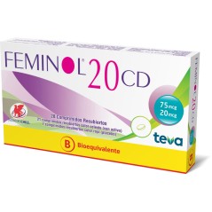 Feminol 20 CD Etinilestradiol / Gestoden 28 Comprimidos Recubiertos