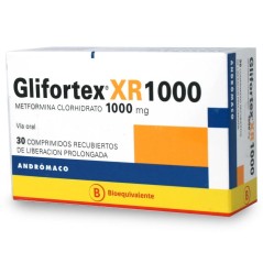 Glifortex XR (B) Metformina 1000mg 30 Comprimidos Prolongados