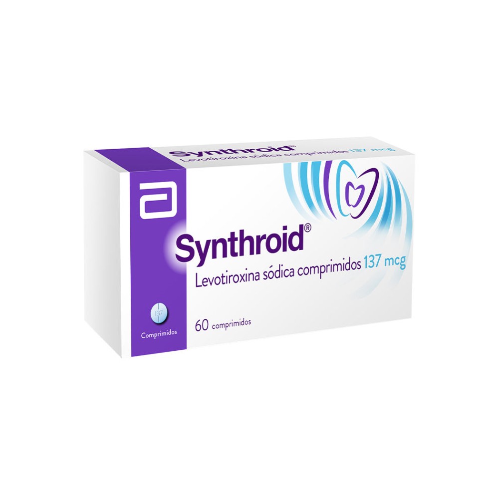 Synthroid (R) Levotiroxina Sódica 137mcg 60 Comprimidos