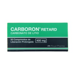 Carboron Retard Carbonato de Litio 400mg 50 Comprimidos Prolongados  PRECIO UN MEDIDA $308