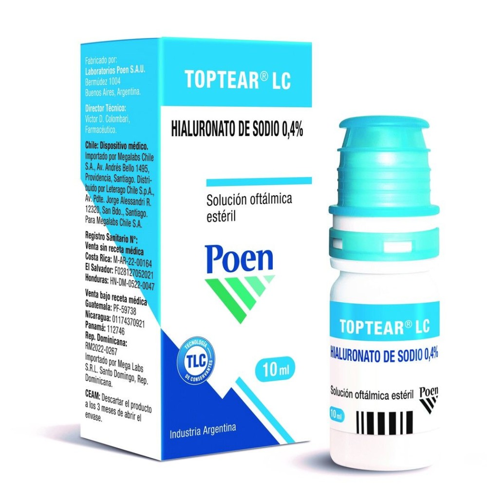 Toptear LC 0.4% Hialuronato de Sodio Solución Oftálmica 10ml