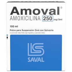 Amoval Amoxicilina 250mg/5ml Suspensión Oral 100ml