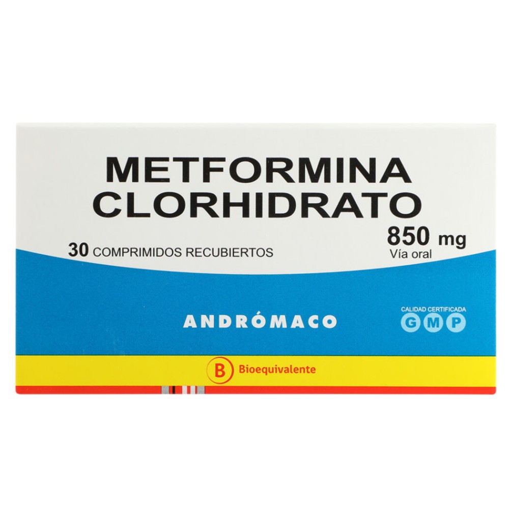 Metformina (B) 850mg 30 Comprimidos Recubiertos  PRECIO UN MEDIDA $31