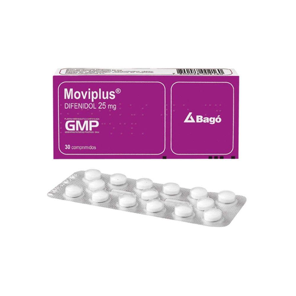 Moviplus Difenidol 25mg 30 Comprimidos