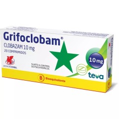 Grifoclobam Clobazam 10mg 20 Comprimidos