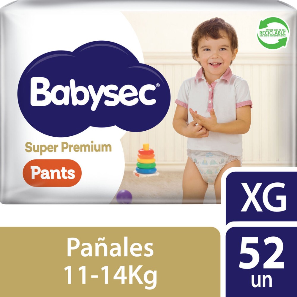 Pañales Babysec Super Premium Pants Talla XG 52 Unidades