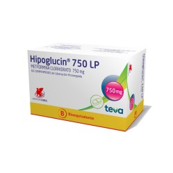 Hipoglucin LP (B) Metformina 750mg 60 Comprimidos Prolongados