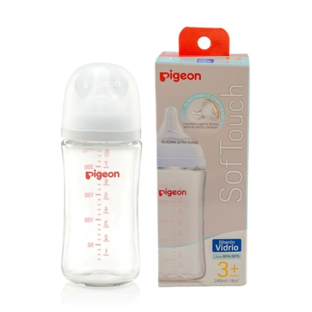 Mamadera SofTouch Boca Ancha (Vidrio) Resistente al Calor