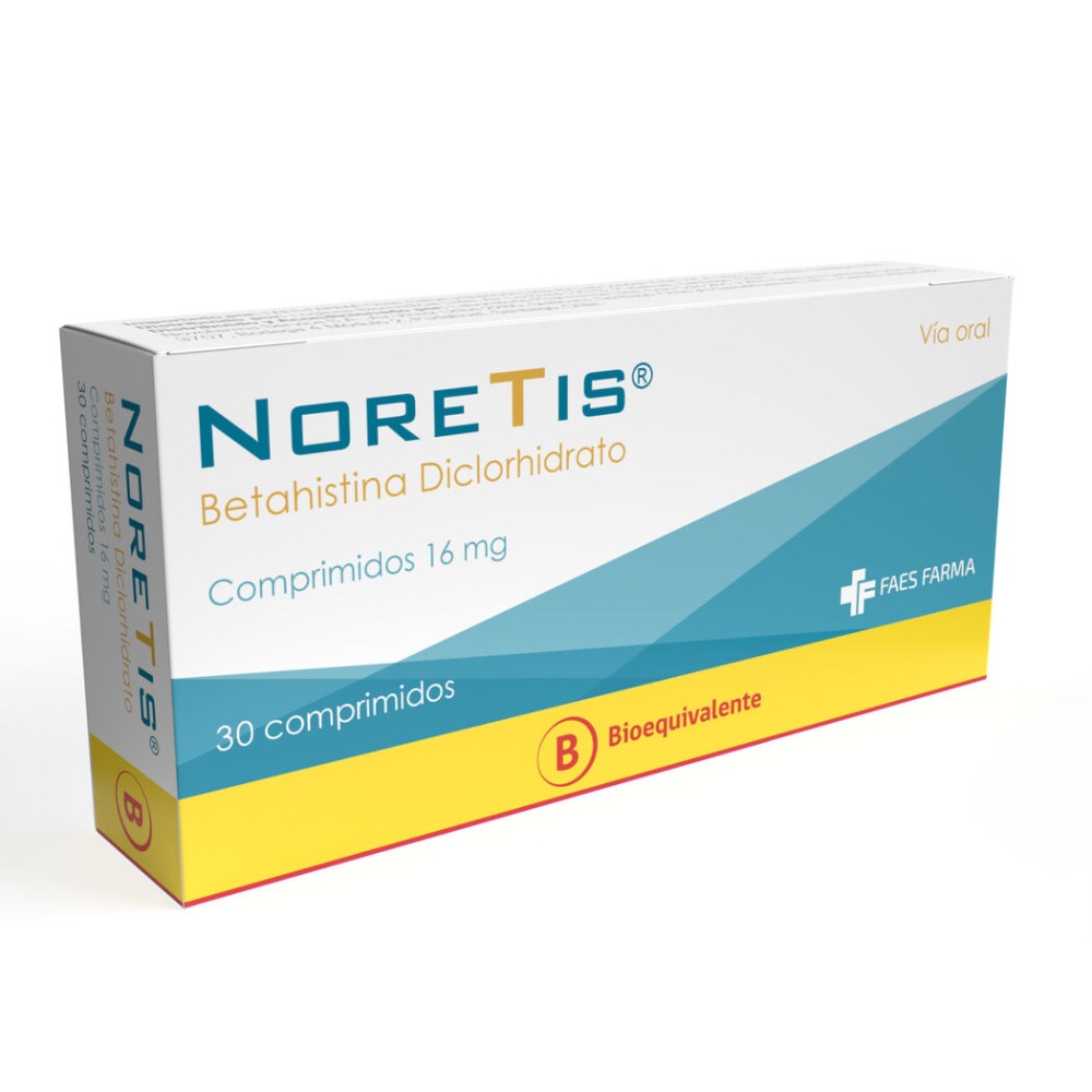 Noretis (B) Betahistina 16mg 30 Comprimidos