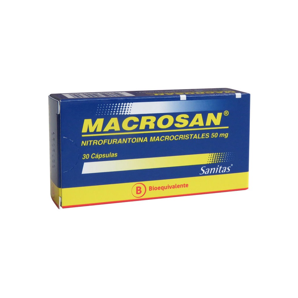 Macrosan (B) Nitrofurantoina 50mg 30 Cápsulas  PRECIO UN MEDIDA $237
