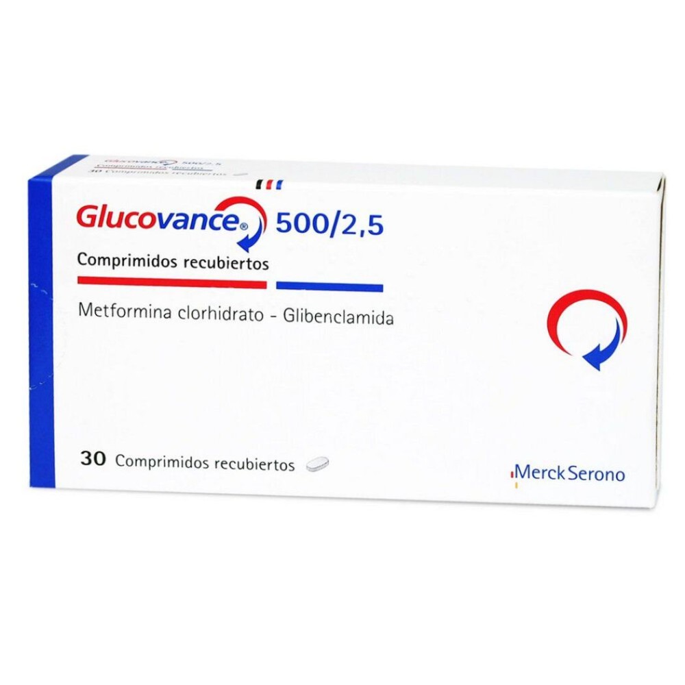 Glucovance 500/2.5 Metformina / Glibenclamida 30 Comprimidos Recubiertos