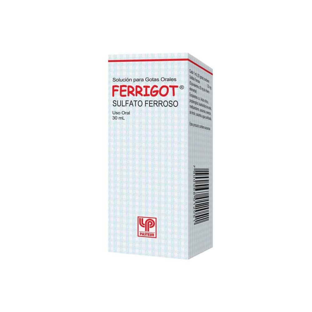 Ferrigot Sulfato Ferroso 125mg/ml Oral Gotas 30ml  PRECIO UN MEDIDA $28108