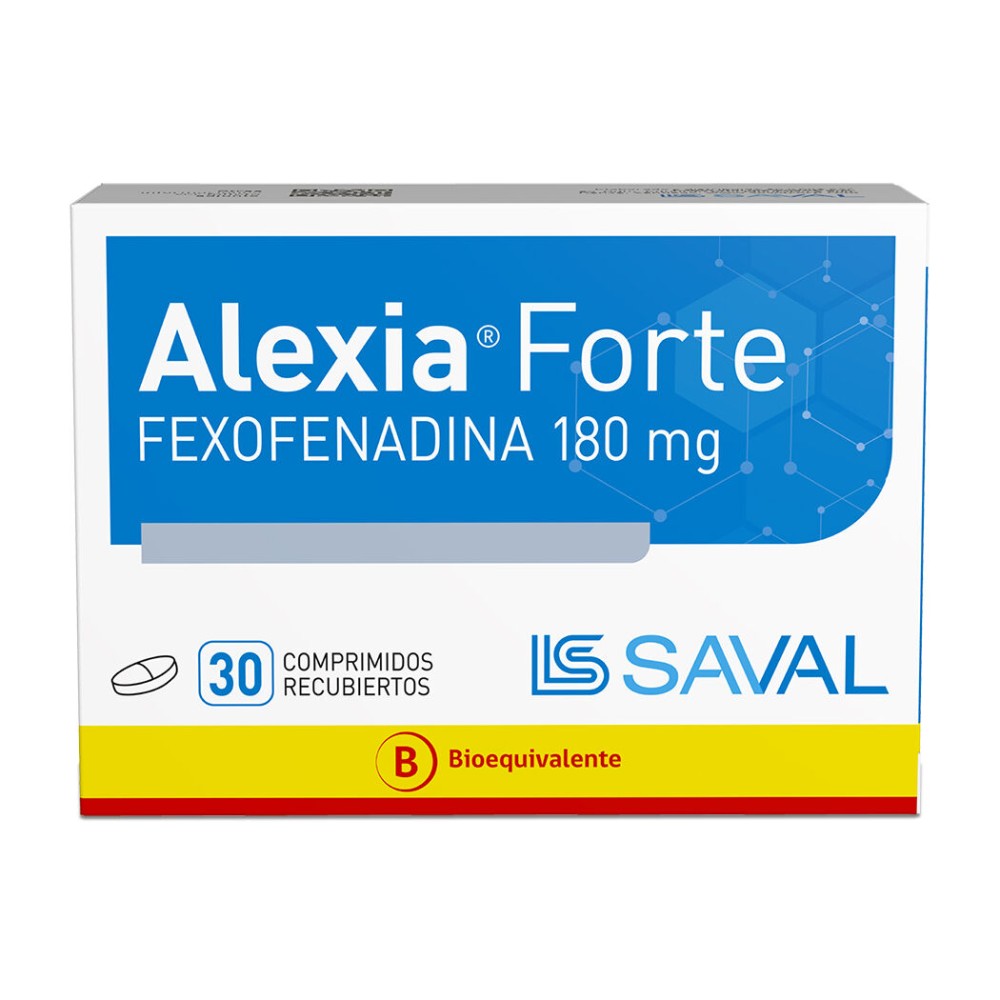 Alexia Forte (B) Fexofenadina 180mg 30 Comprimidos Recubiertos