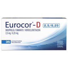 Eurocor-D Bisoprolol / Hidroclorotiazida 2.5/6.25 35 Comprimidos Recubiertos