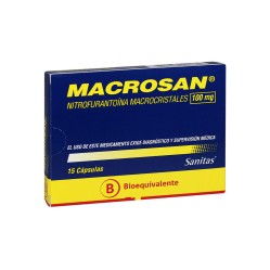Macrosan (B) Nitrofurantoina 100mg 15 Cápsulas  PRECIO UN MEDIDA $365