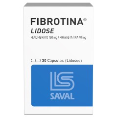 Fibrotina Lidose Fenofibrato 160mg / Pravastatina 40mg 30 Cápsulas