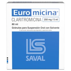 Euromicina Claritromicina 250mg/5ml Suspensión Oral 80ml