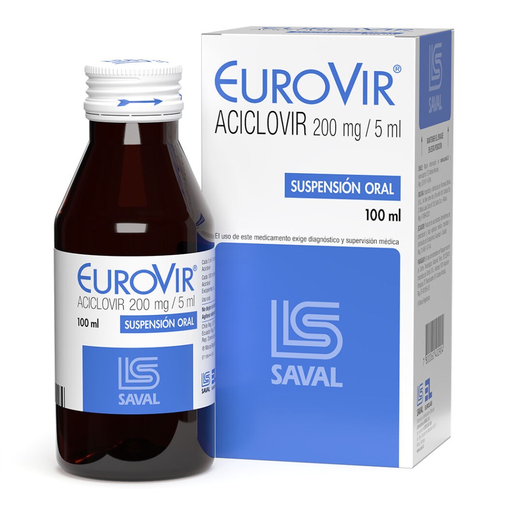 EuroVir Aciclovir 200mg/5ml Jarabe 100ml