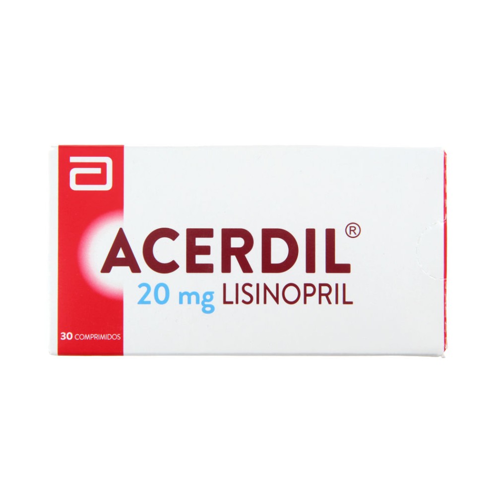 Acerdil Lisinopril 20mg 30 Comprimidos