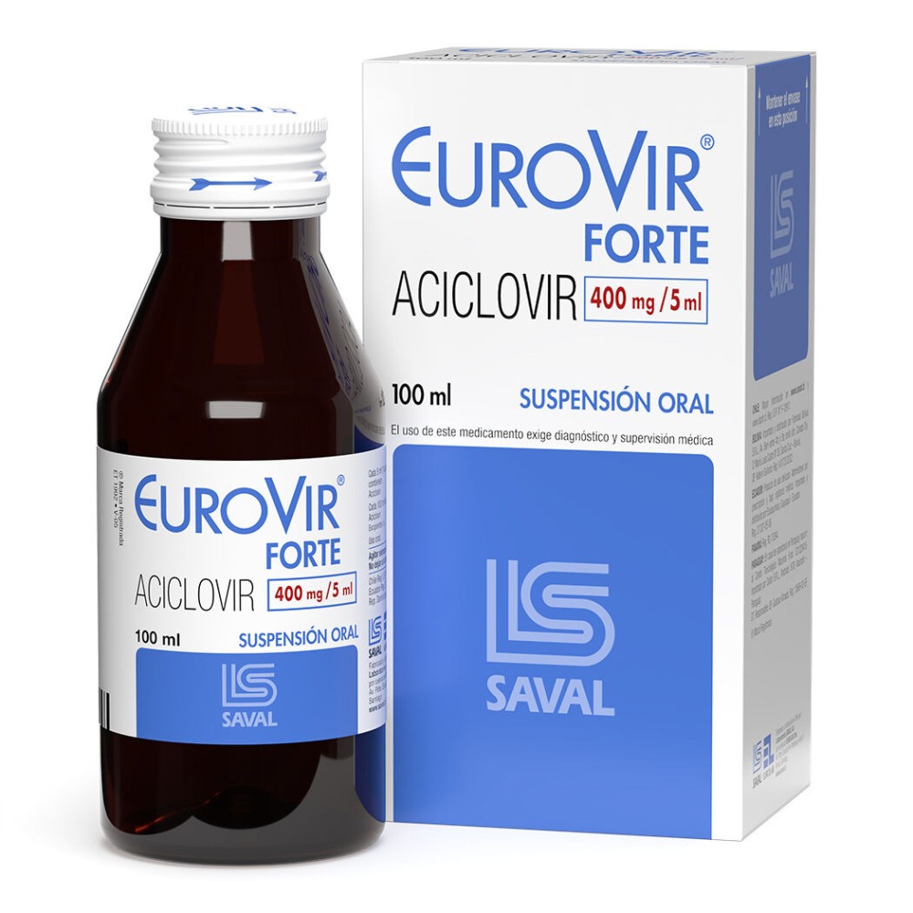 EuroVir Forte Aciclovir 400mg/5ml Jarabe 100ml