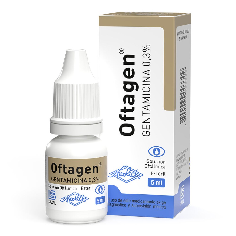 Oftagen Gentamicina 0.3% Solución Oftálmica 5ml  PRECIO UN MEDIDA $271915