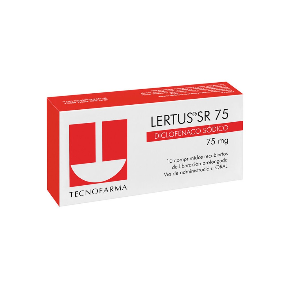 Lertus SR Diclofenaco Sódico 75mg 10 Comprimidos Prolongados  PRECIO UN MEDIDA $805