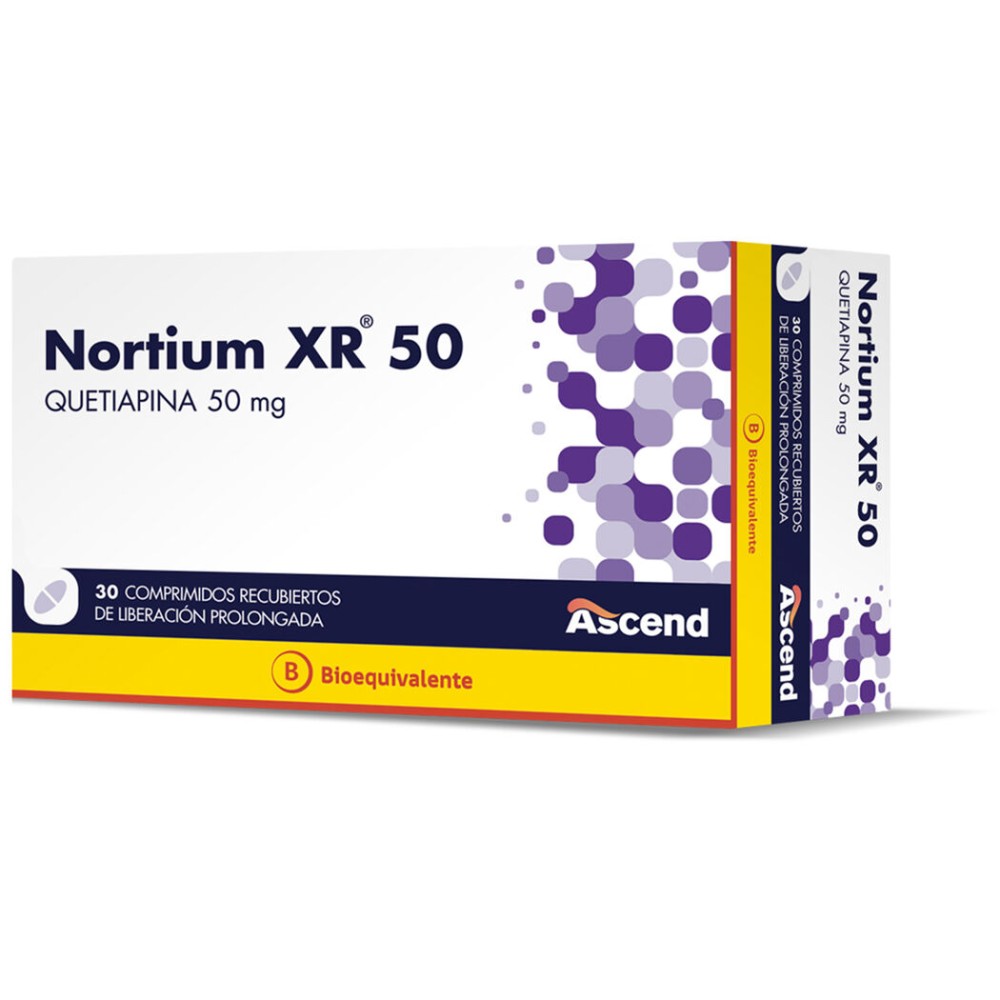 Nortium XR (B) Quetiapina 50mg 30 Comprimidos Prolongados