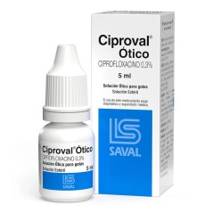 Ciproval Ótico Ciprofloxacino 0.3% Solución Ótica 5ml