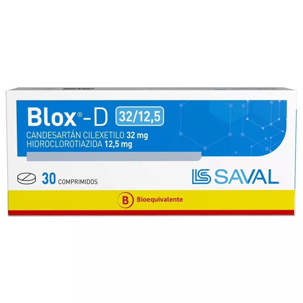 Blox-D Candesartán Cilexetilo / Hidroclorotiazida 32/12.5 30 Comprimidos