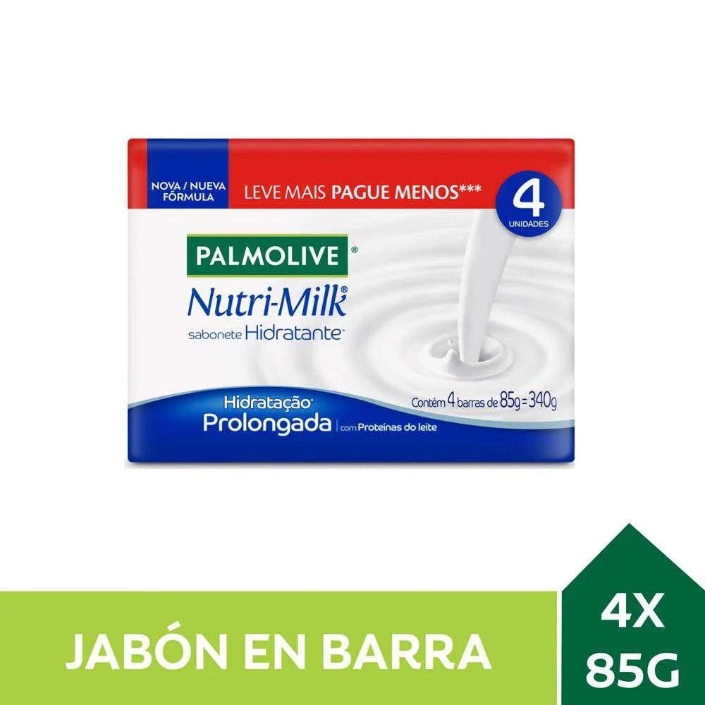 PALMOLIVE NUTRI-MILK JABON DE TOCADOR NUTRITIVO C/PROTEINAS DE LECHE 85G.X4