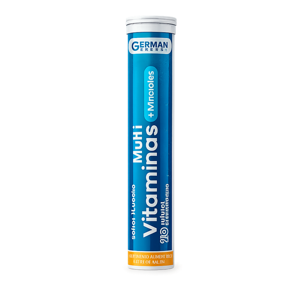GERMAN ENERGY MULTIVITAMINAS + MINERALES TABLETAS EFERVESCENTES SABOR NARANJAX20