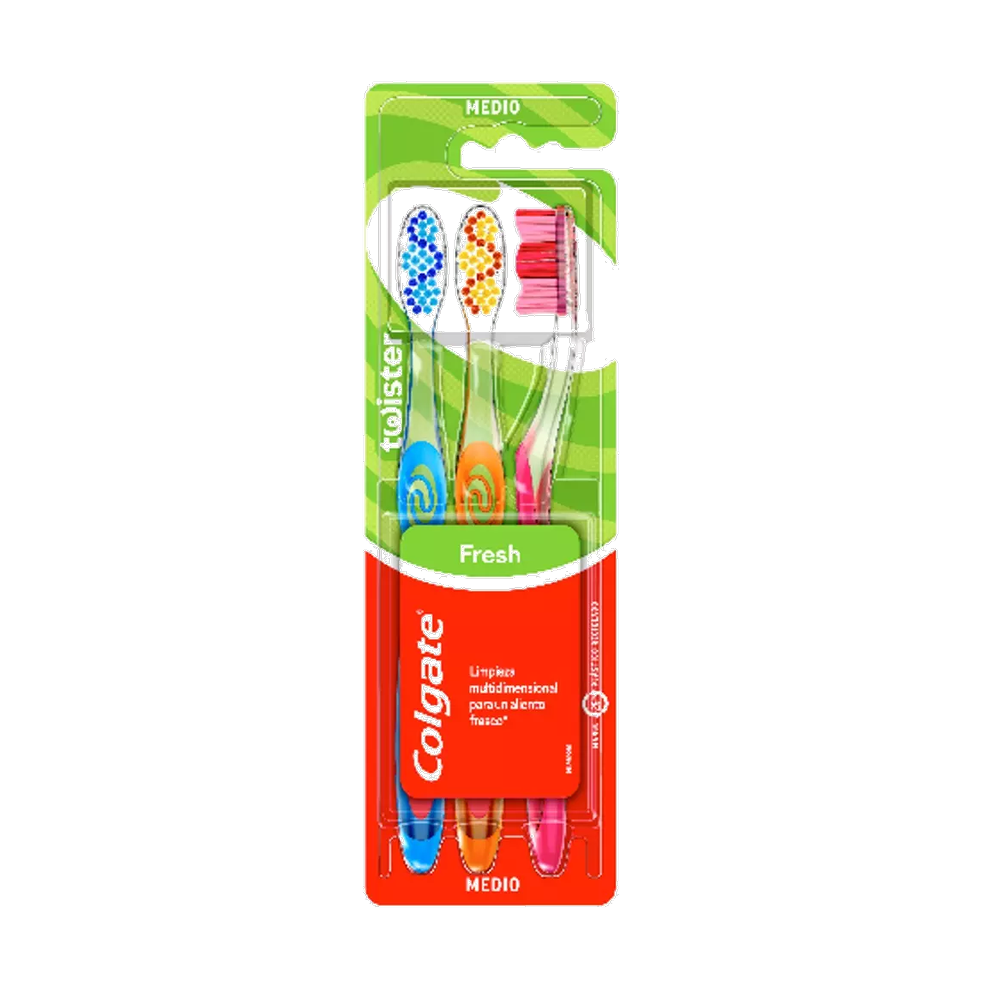 Cepillo de Dientes Colgate Twister Medio 3 Unidades
