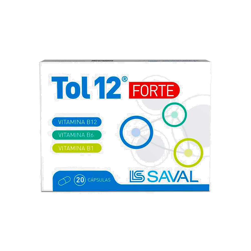 Tol 12 Forte Vitamina B1 / B6 / B12 20 Cápsulas