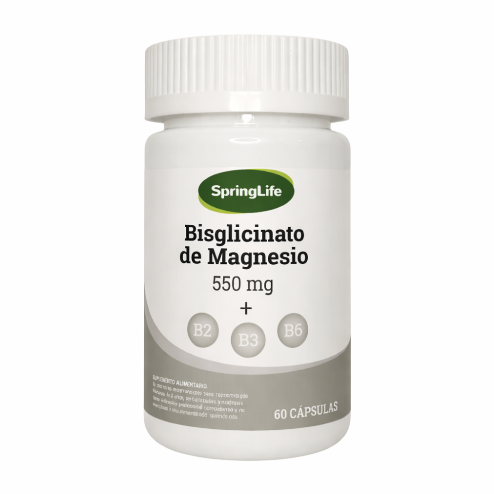 SPRINGLIFE BISGLICINATO DE MAGNESIO+VITAMINAS B2+B3+B6 CAPSULAS 550MG X60