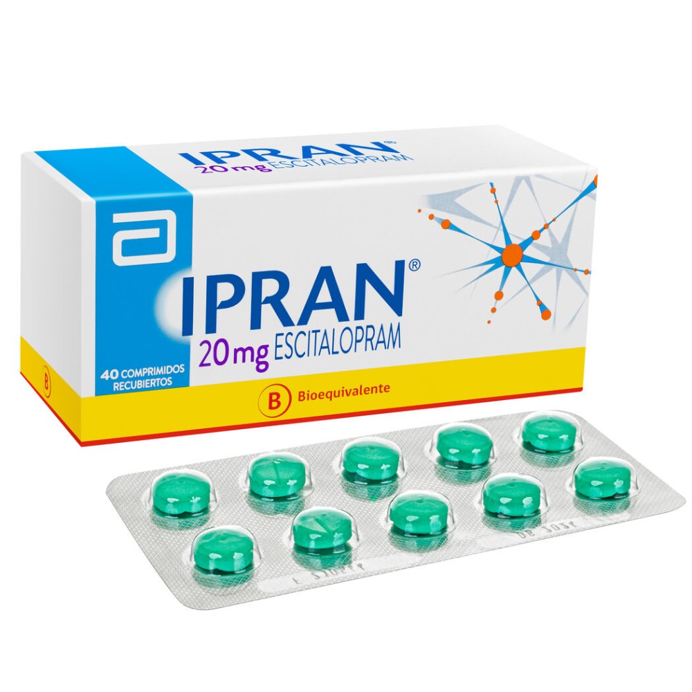 Ipran (B) Escitalopram 20mg 40 Comprimidos Recubiertos