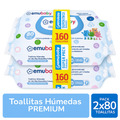 Toallitas Húmedas Para Bebés Pack 2 por 80 Unidades