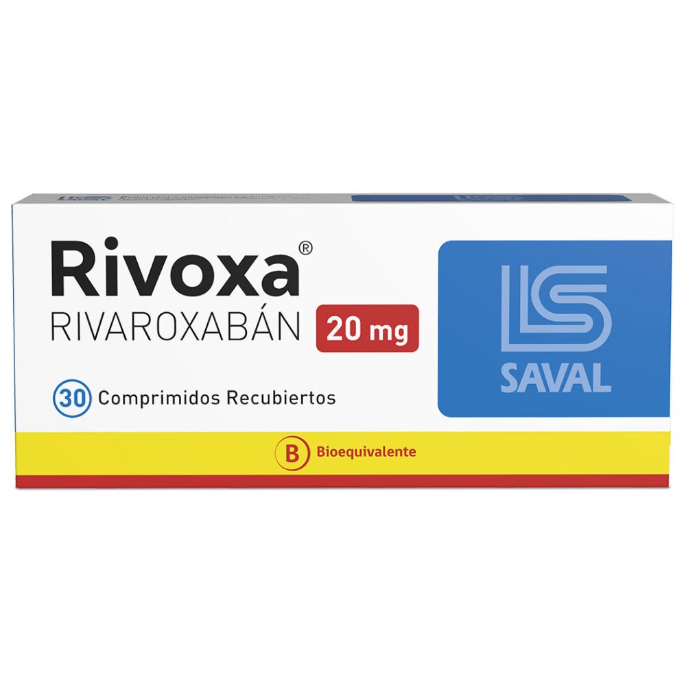 Rivoxa (B) Rivaroxabán 20mg 30 Comprimidos Recubiertos