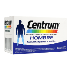 CENTRUM SILVER HOMBRE COMPRIMIDOS RECUBIERTOS MULTIVITAMINICO MULTIMINERAL X30